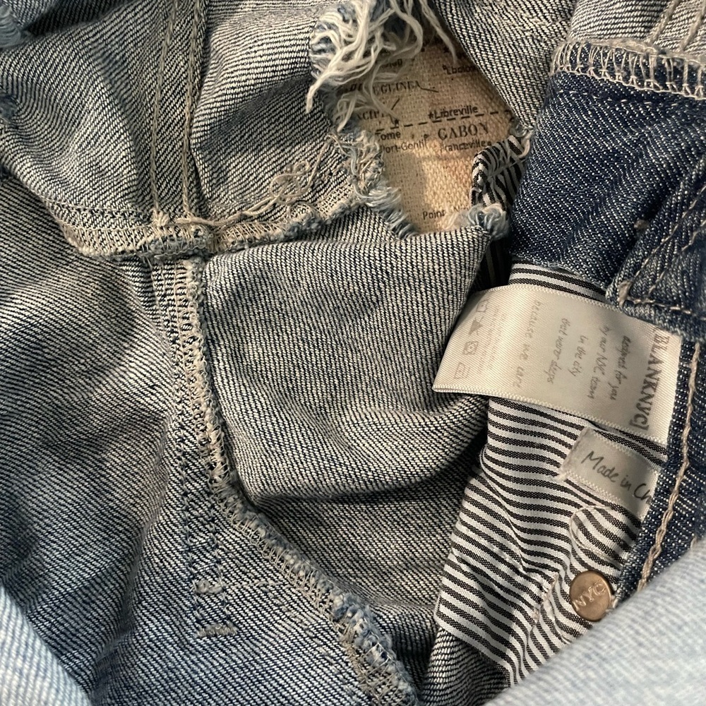 Blank NYC Celebrity Favorite Bunch of Five Jean Denim Short Overalls Size 26 - Picture 10 of 12